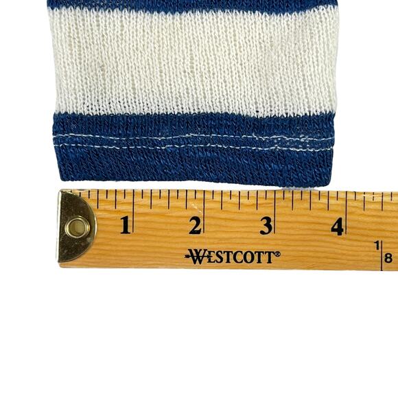 Rue 21 Navy & White Striped Drop Shoulder Sweater Split Tail 3/4 Sleeves Large - Picture 11 of 11